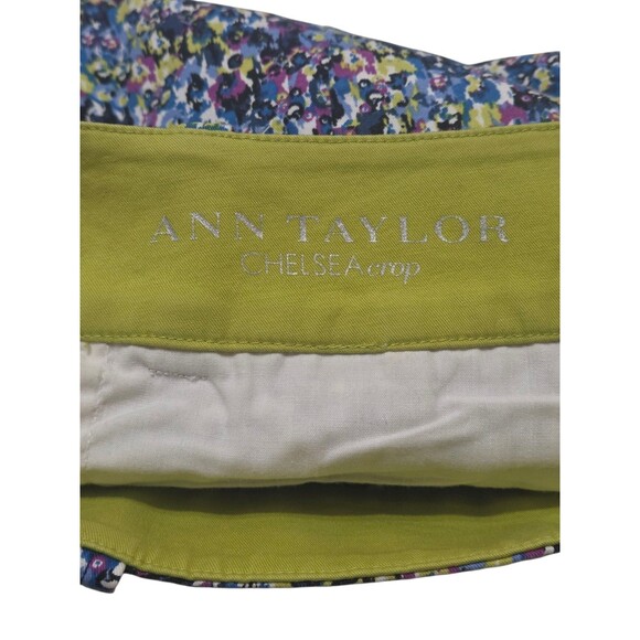 Ann Taylor Chelsea Crop Mid Rise Pants Women's 8 Purple Green Side Zip H19.1 - Picture 8 of 11